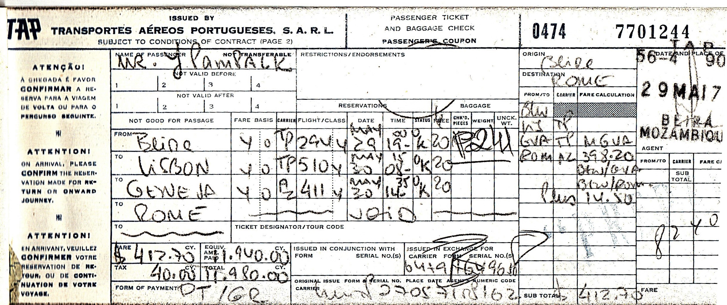 Auszug der Missionare von Afrika aus Mosambik im Jahr 1971